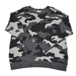 ✨2/$25 Lucky Brand~Wool Blend~Camoflauge Grey~Women Sweater Pullover~Crew~2X